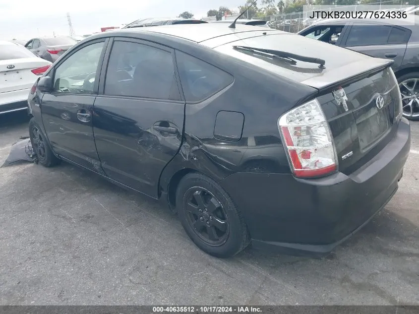 2007 Toyota Prius VIN: JTDKB20U277624336 Lot: 40635512