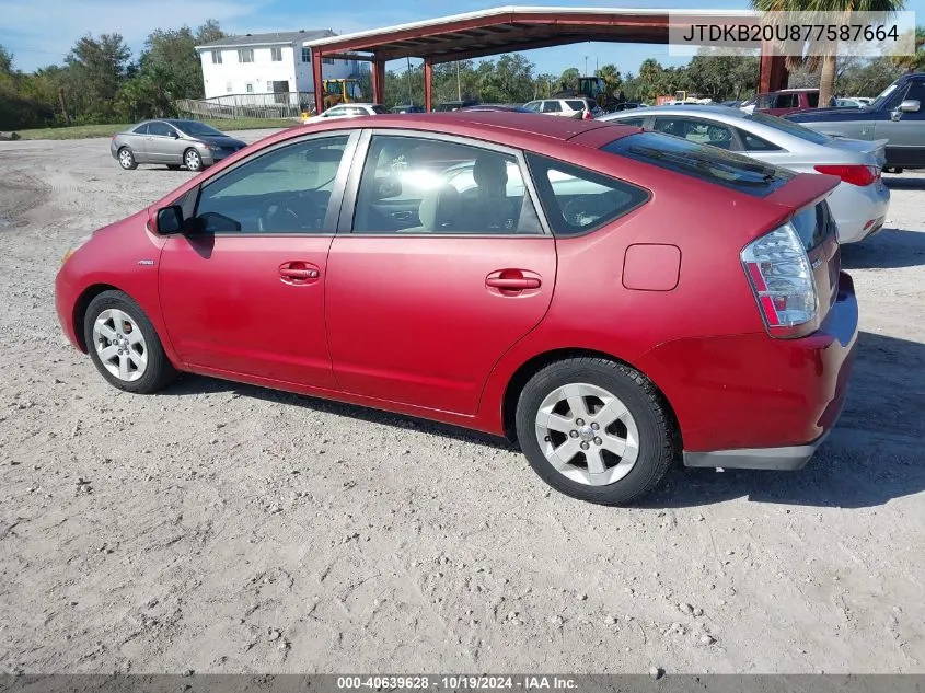 2007 Toyota Prius VIN: JTDKB20U877587664 Lot: 40639628