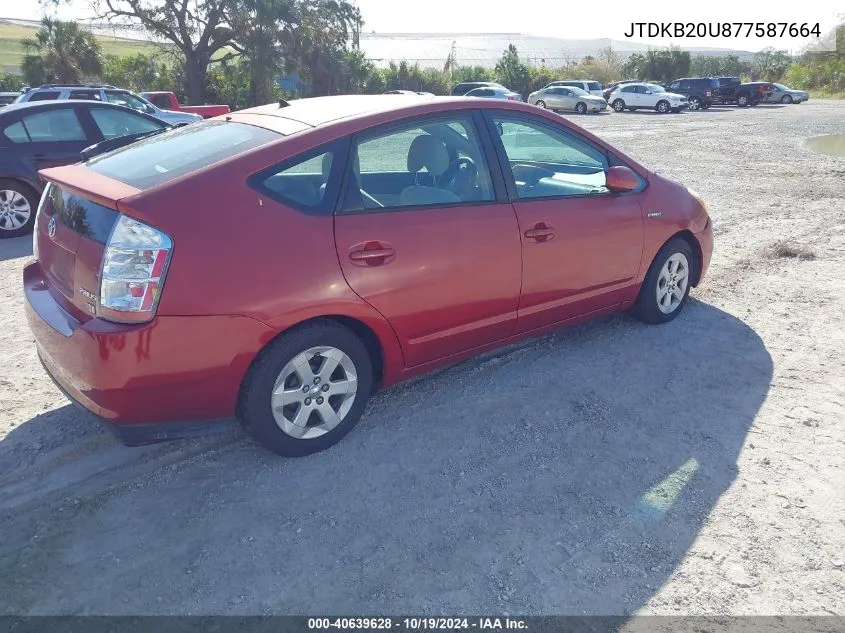 2007 Toyota Prius VIN: JTDKB20U877587664 Lot: 40639628