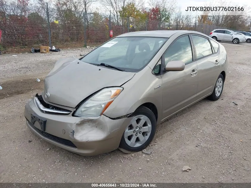 2007 Toyota Prius VIN: JTDKB20U377602166 Lot: 40655643