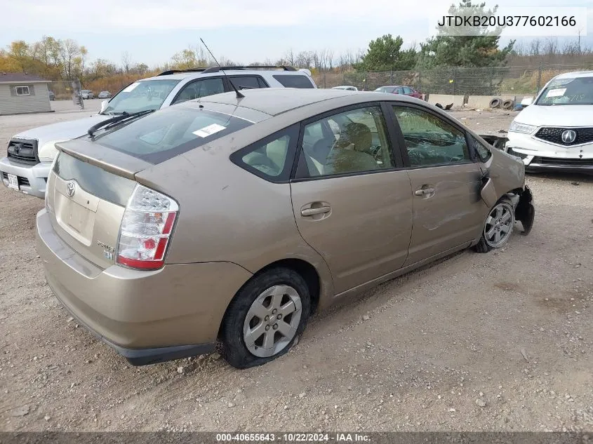 2007 Toyota Prius VIN: JTDKB20U377602166 Lot: 40655643