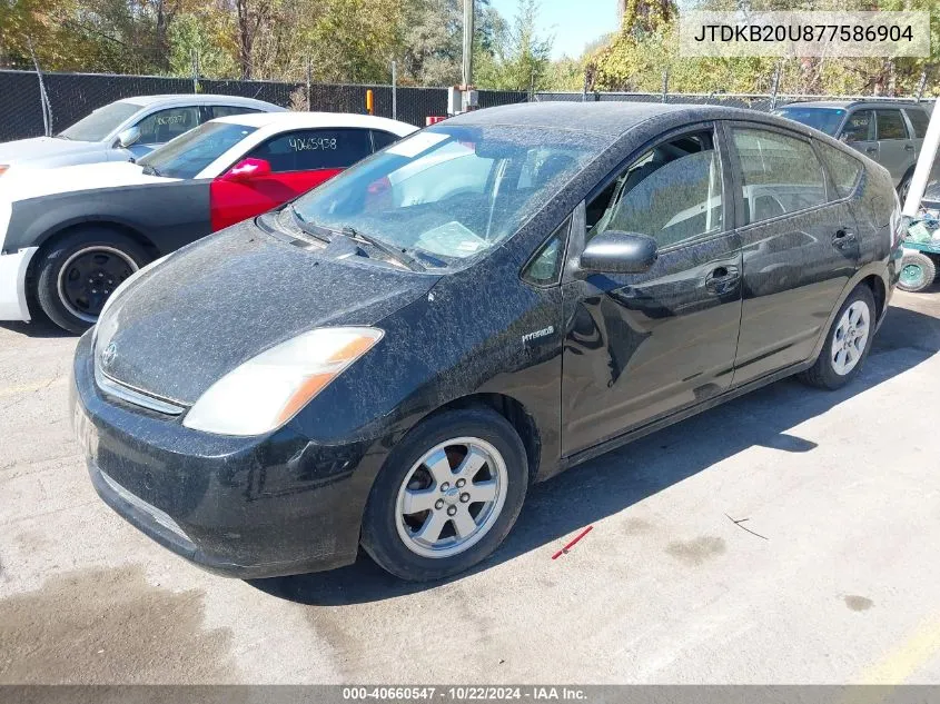 2007 Toyota Prius VIN: JTDKB20U877586904 Lot: 40660547