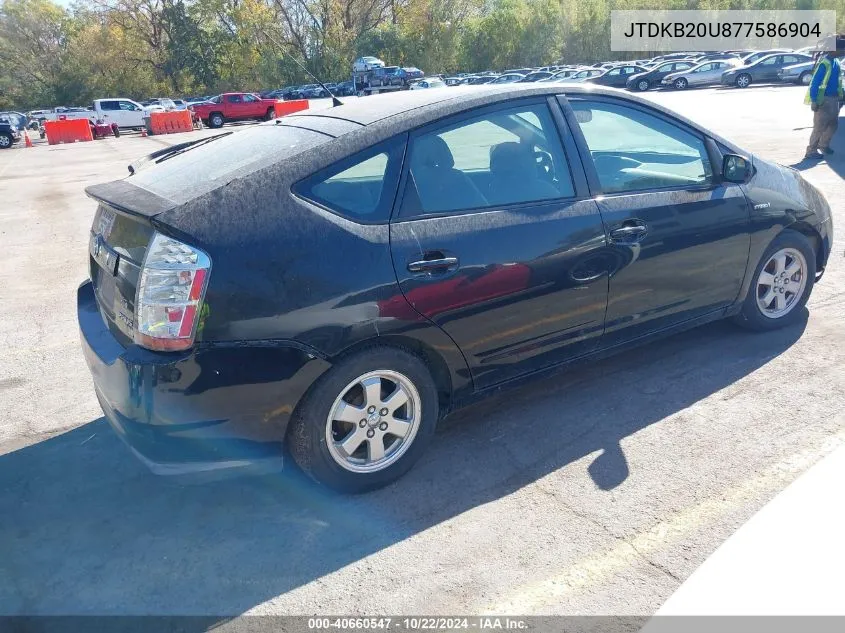 2007 Toyota Prius VIN: JTDKB20U877586904 Lot: 40660547