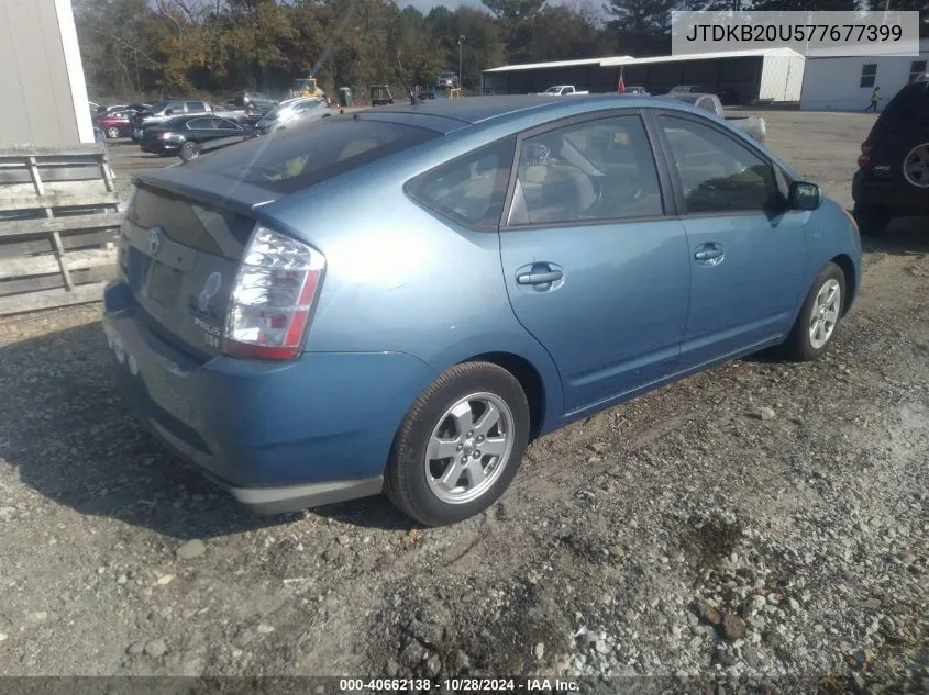 2007 Toyota Prius VIN: JTDKB20U577677399 Lot: 40662138