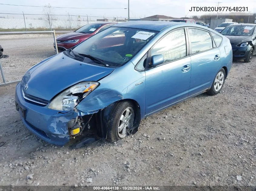 2007 Toyota Prius VIN: JTDKB20U977648231 Lot: 40664139