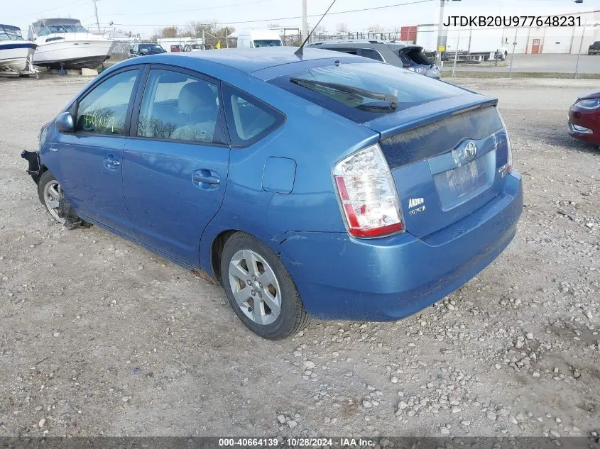 2007 Toyota Prius VIN: JTDKB20U977648231 Lot: 40664139