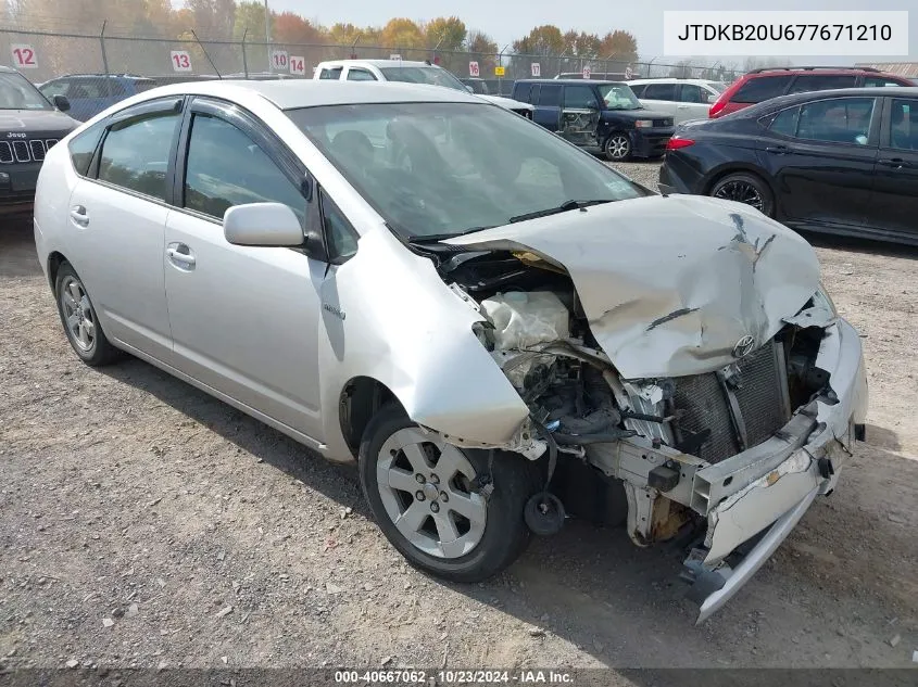 2007 Toyota Prius VIN: JTDKB20U677671210 Lot: 40667062