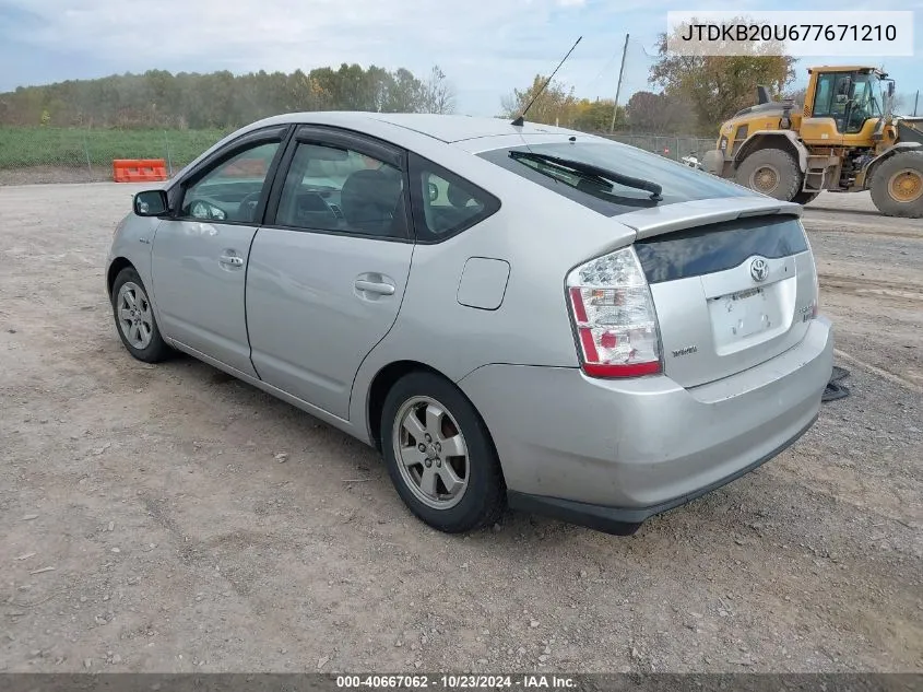 2007 Toyota Prius VIN: JTDKB20U677671210 Lot: 40667062