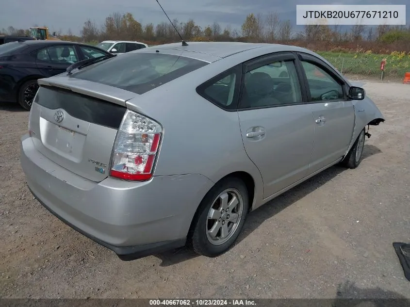 2007 Toyota Prius VIN: JTDKB20U677671210 Lot: 40667062