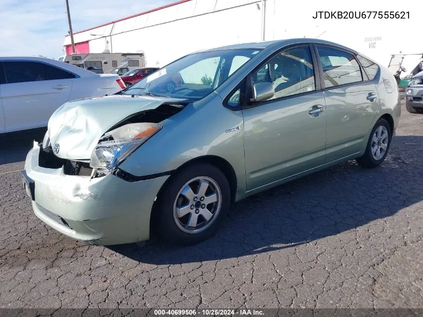 2007 Toyota Prius VIN: JTDKB20U677555621 Lot: 40699506