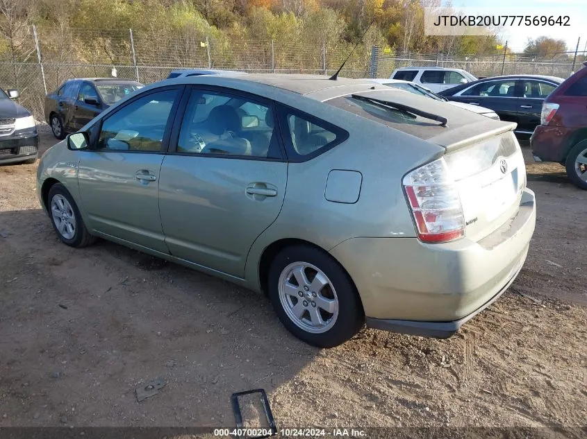 2007 Toyota Prius VIN: JTDKB20U777569642 Lot: 40700204