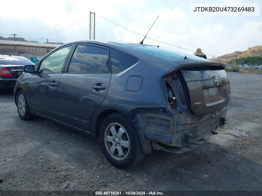 2007 Toyota Prius VIN: JTDKB20U473269483 Lot: 40716261