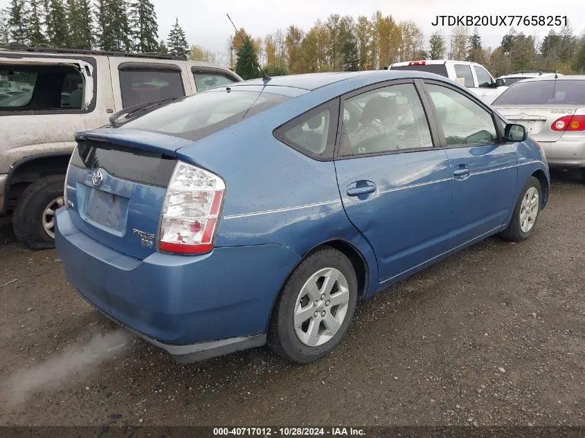 2007 Toyota Prius VIN: JTDKB20UX77658251 Lot: 40717012