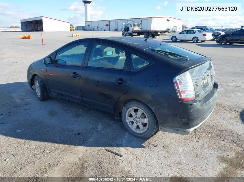 2007 Toyota Prius VIN: JTDKB20U277563120 Lot: 40736242