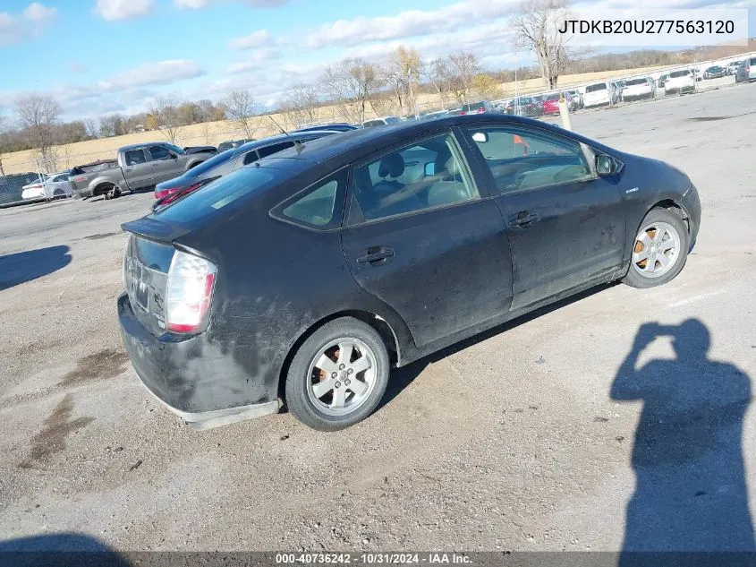 2007 Toyota Prius VIN: JTDKB20U277563120 Lot: 40736242