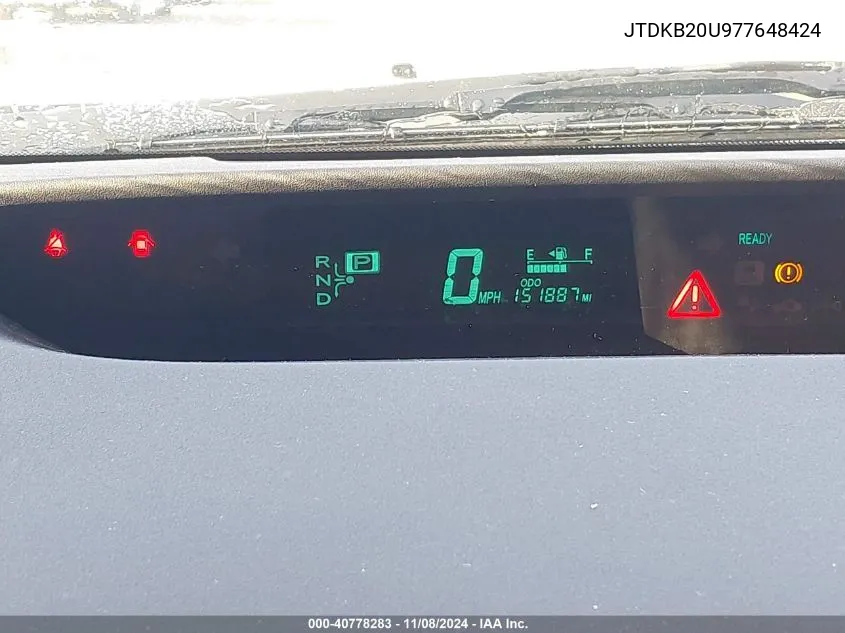 2007 Toyota Prius VIN: JTDKB20U977648424 Lot: 40778283