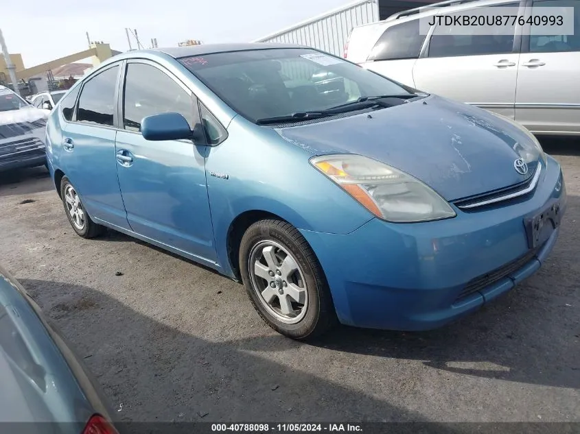 2007 Toyota Prius VIN: JTDKB20U877640993 Lot: 40788098