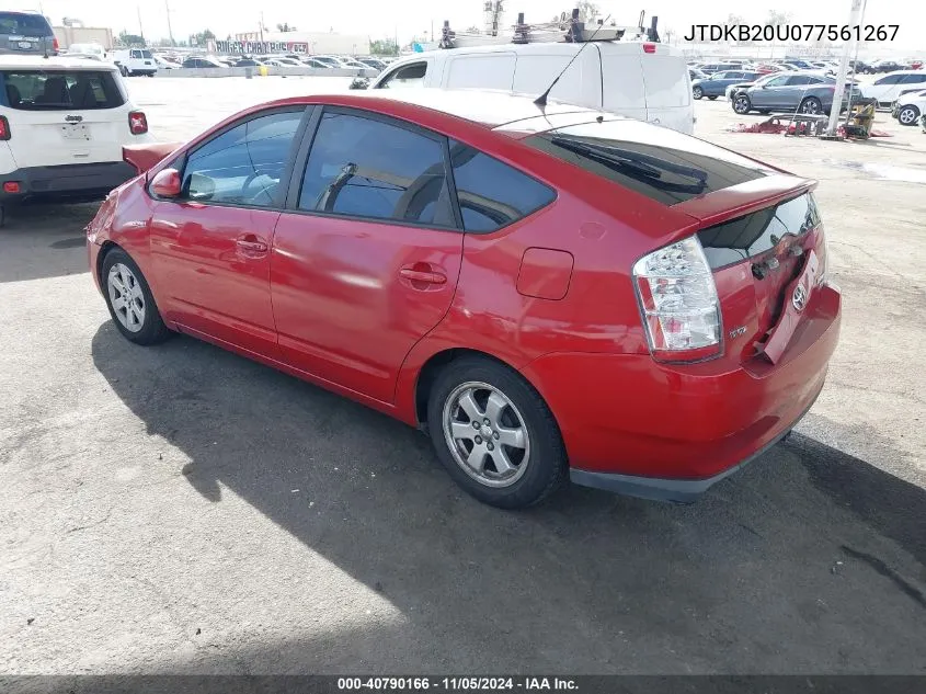 2007 Toyota Prius VIN: JTDKB20U077561267 Lot: 40790166