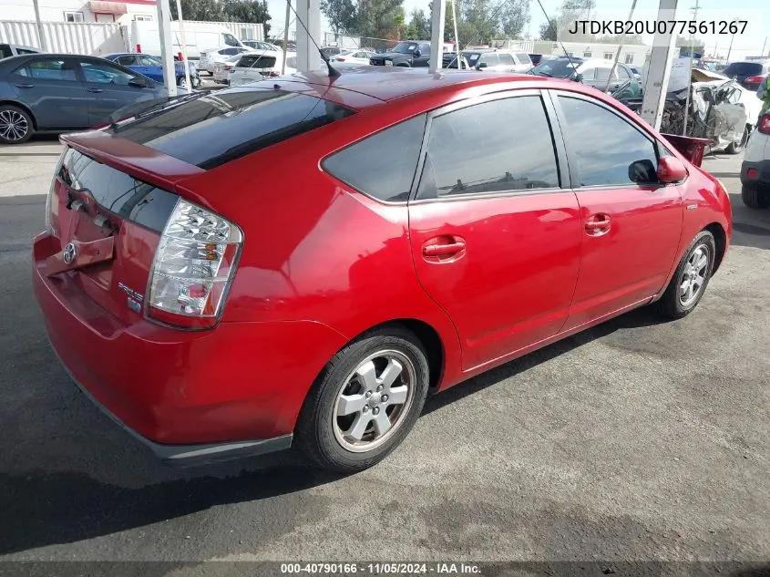 2007 Toyota Prius VIN: JTDKB20U077561267 Lot: 40790166