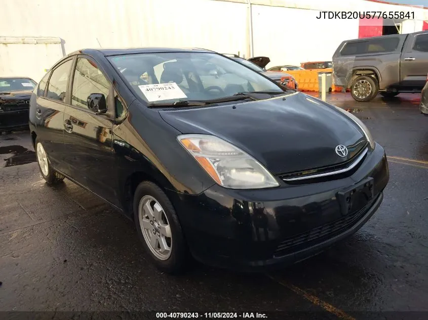 2007 Toyota Prius VIN: JTDKB20U577655841 Lot: 40790243