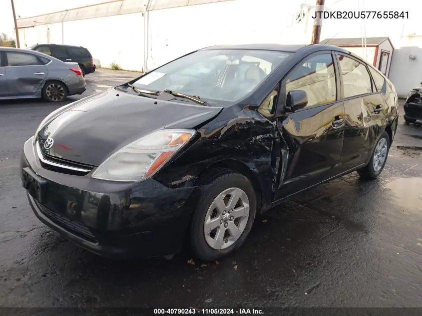 2007 Toyota Prius VIN: JTDKB20U577655841 Lot: 40790243