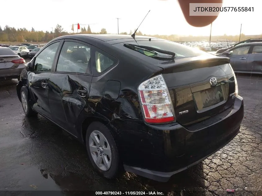 2007 Toyota Prius VIN: JTDKB20U577655841 Lot: 40790243