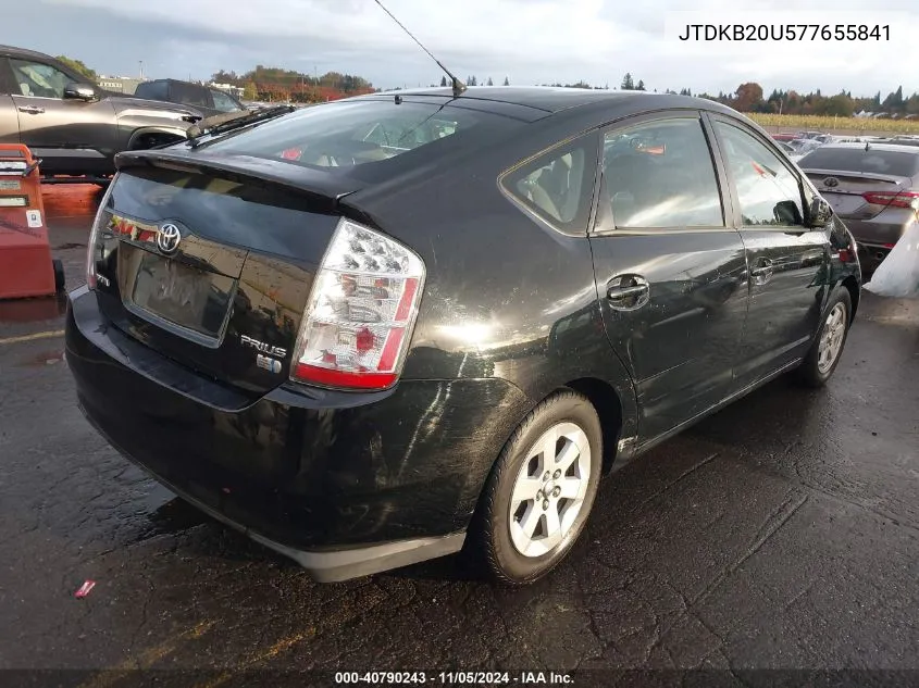 2007 Toyota Prius VIN: JTDKB20U577655841 Lot: 40790243