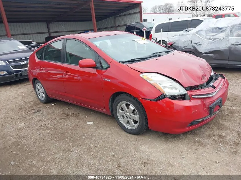 2007 Toyota Prius VIN: JTDKB20U873243775 Lot: 40794925