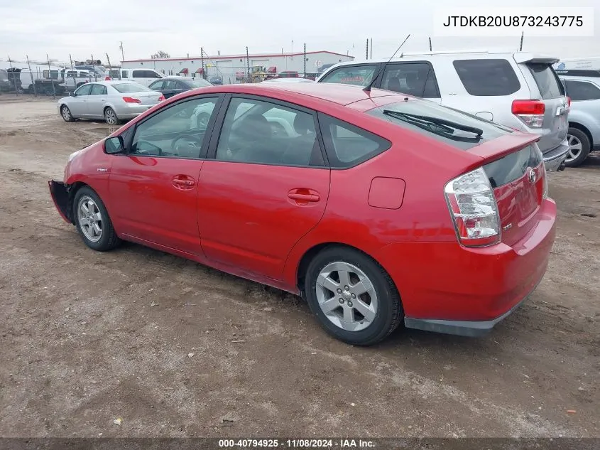 2007 Toyota Prius VIN: JTDKB20U873243775 Lot: 40794925