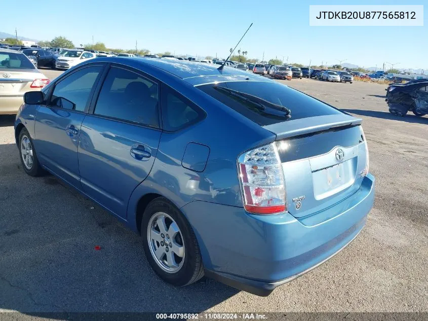 2007 Toyota Prius VIN: JTDKB20U877565812 Lot: 40795892