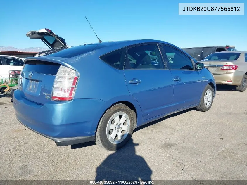 2007 Toyota Prius VIN: JTDKB20U877565812 Lot: 40795892