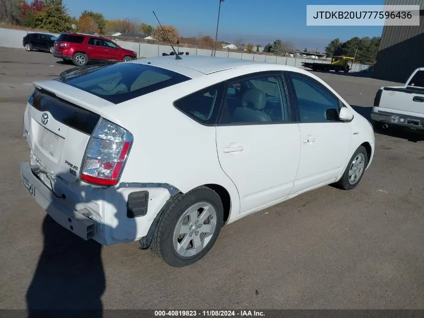 2007 Toyota Prius VIN: JTDKB20U777596436 Lot: 40819823