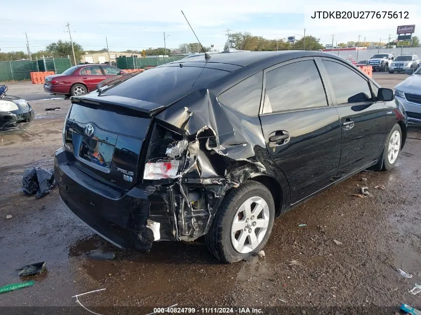 2007 Toyota Prius VIN: JTDKB20U277675612 Lot: 40824799