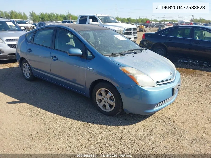 2007 Toyota Prius VIN: JTDKB20U477583823 Lot: 40866111