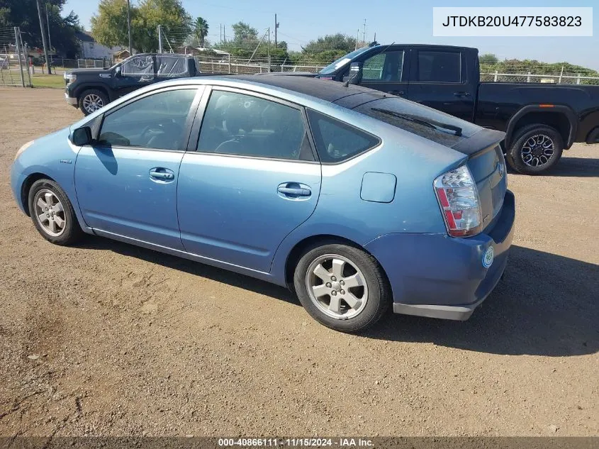 2007 Toyota Prius VIN: JTDKB20U477583823 Lot: 40866111