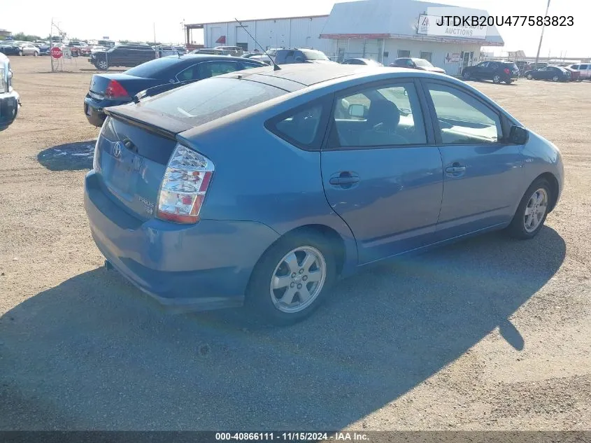 2007 Toyota Prius VIN: JTDKB20U477583823 Lot: 40866111