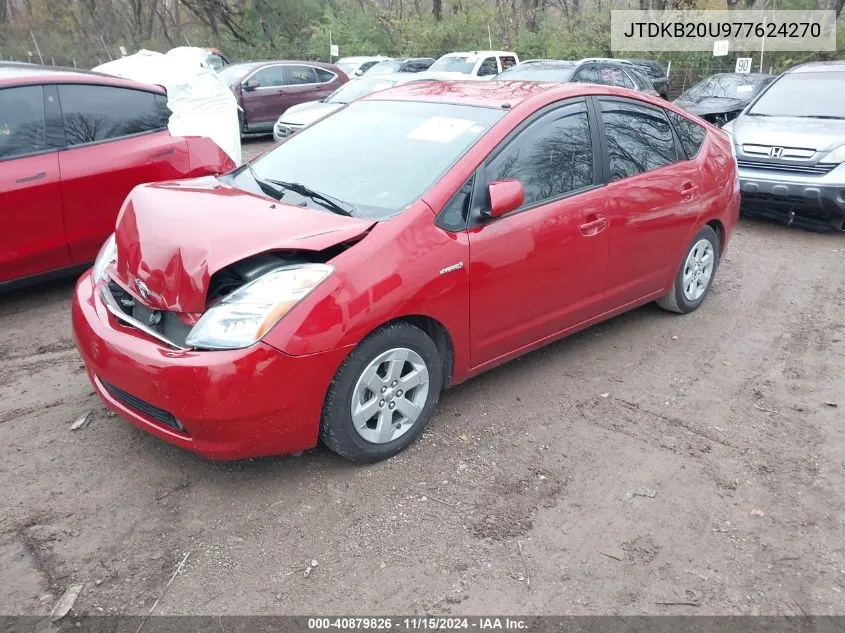 2007 Toyota Prius VIN: JTDKB20U977624270 Lot: 40879826