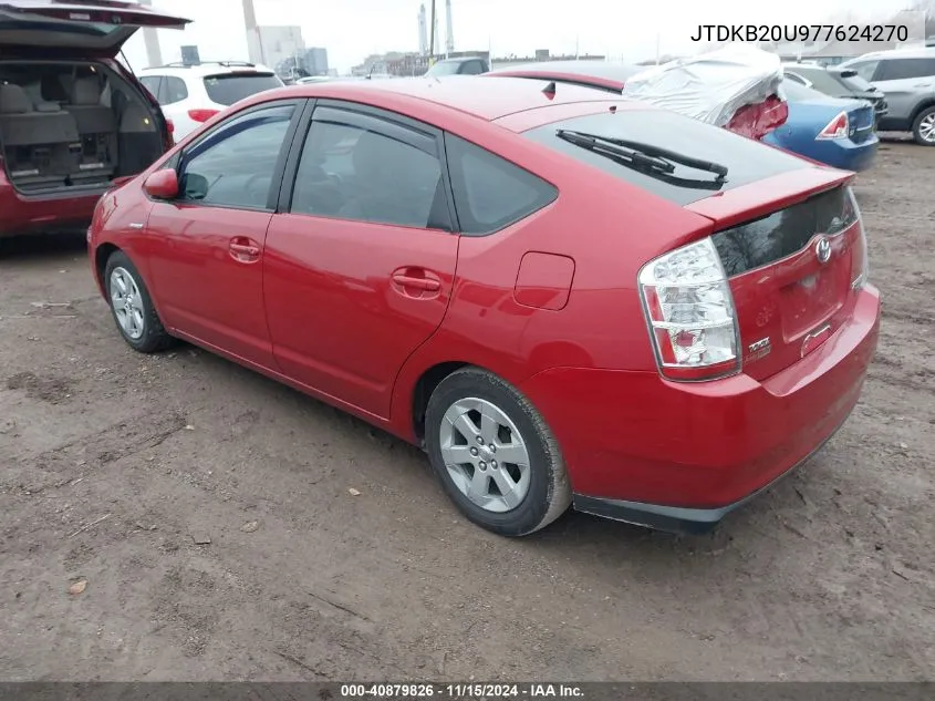 2007 Toyota Prius VIN: JTDKB20U977624270 Lot: 40879826