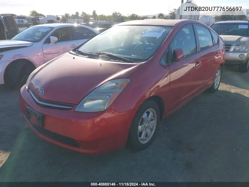 2007 Toyota Prius VIN: JTDKB20U777656697 Lot: 40885146