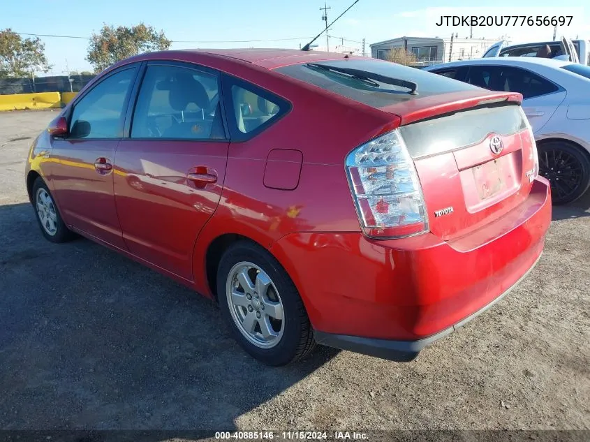 2007 Toyota Prius VIN: JTDKB20U777656697 Lot: 40885146