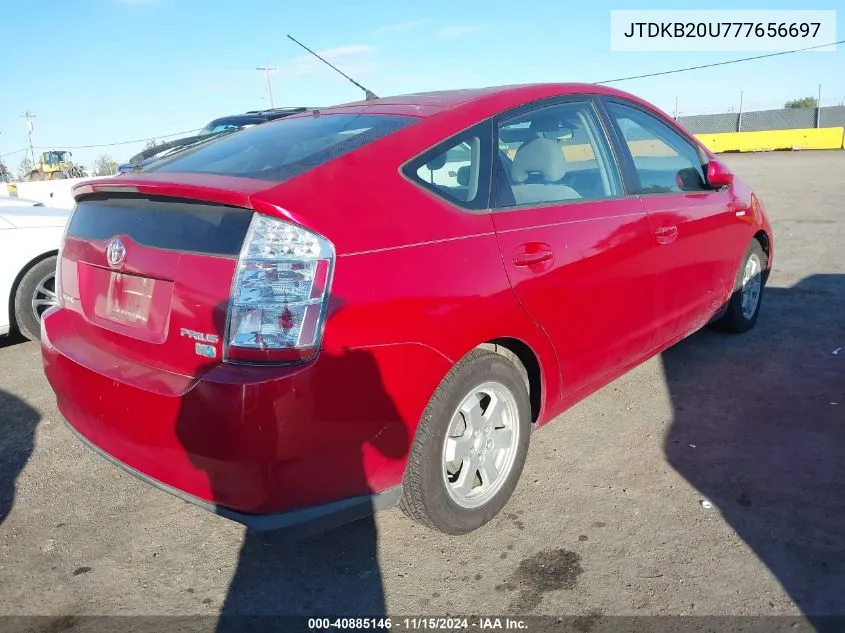 2007 Toyota Prius VIN: JTDKB20U777656697 Lot: 40885146