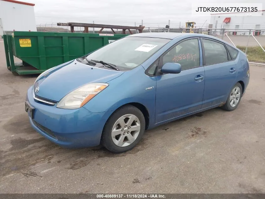 2007 Toyota Prius VIN: JTDKB20U677673135 Lot: 40889137