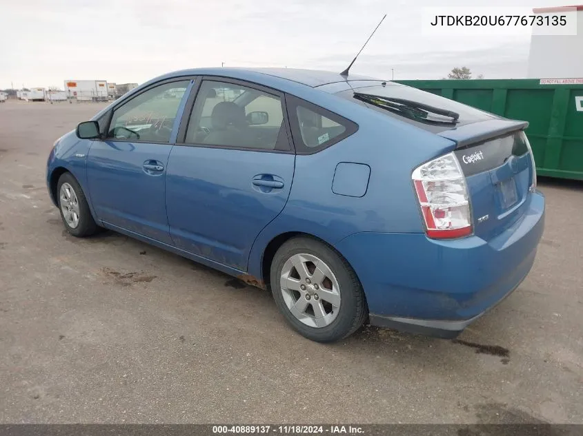 2007 Toyota Prius VIN: JTDKB20U677673135 Lot: 40889137