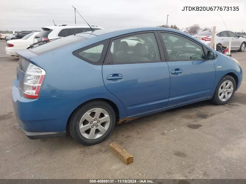 2007 Toyota Prius VIN: JTDKB20U677673135 Lot: 40889137