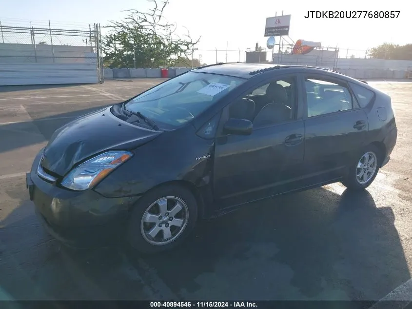 2007 Toyota Prius VIN: JTDKB20U277680857 Lot: 40894546