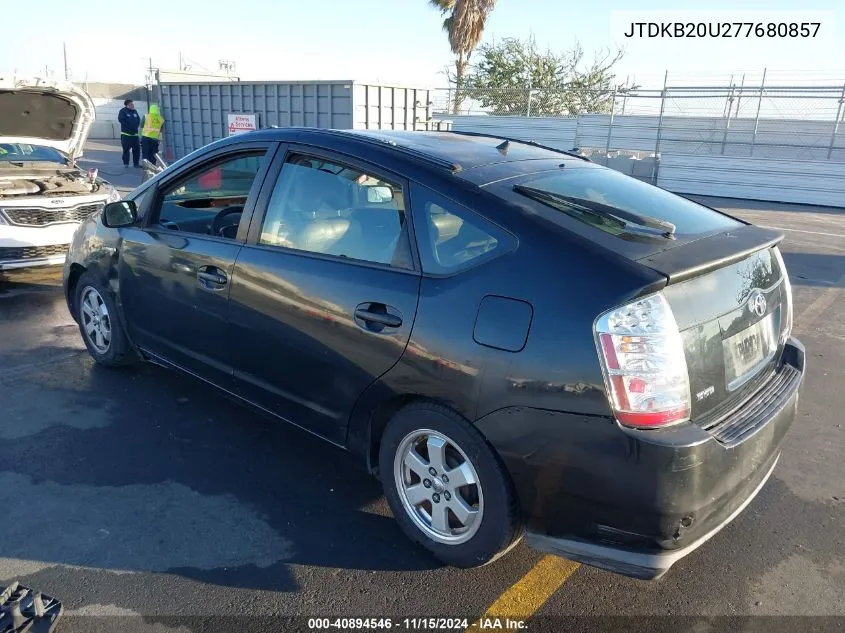 2007 Toyota Prius VIN: JTDKB20U277680857 Lot: 40894546