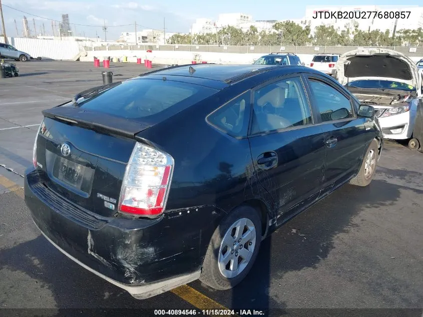 2007 Toyota Prius VIN: JTDKB20U277680857 Lot: 40894546