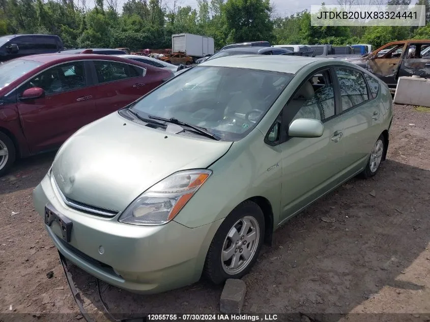 2008 Toyota Prius VIN: JTDKB20UX83324441 Lot: 12055755