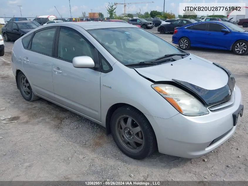 2008 Toyota Prius VIN: JTDKB20U287761942 Lot: 12082951