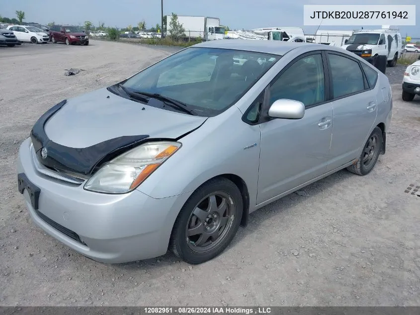 2008 Toyota Prius VIN: JTDKB20U287761942 Lot: 12082951